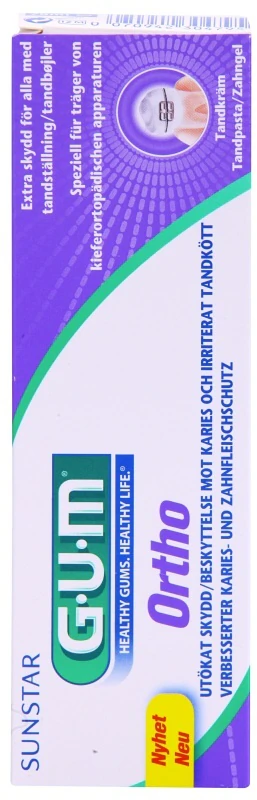 Pasta de dentes GUM Ortho para pessoas que usam aparelho ortodôntico.