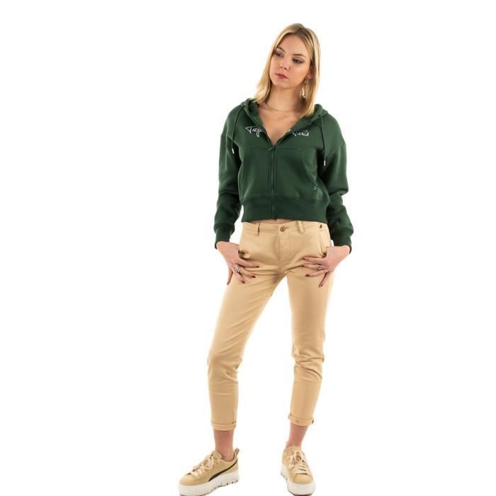 Project X Paris Sweatshirt F223156 VR – Grün – Damen – Bekleidung – Langarm – Kapuze