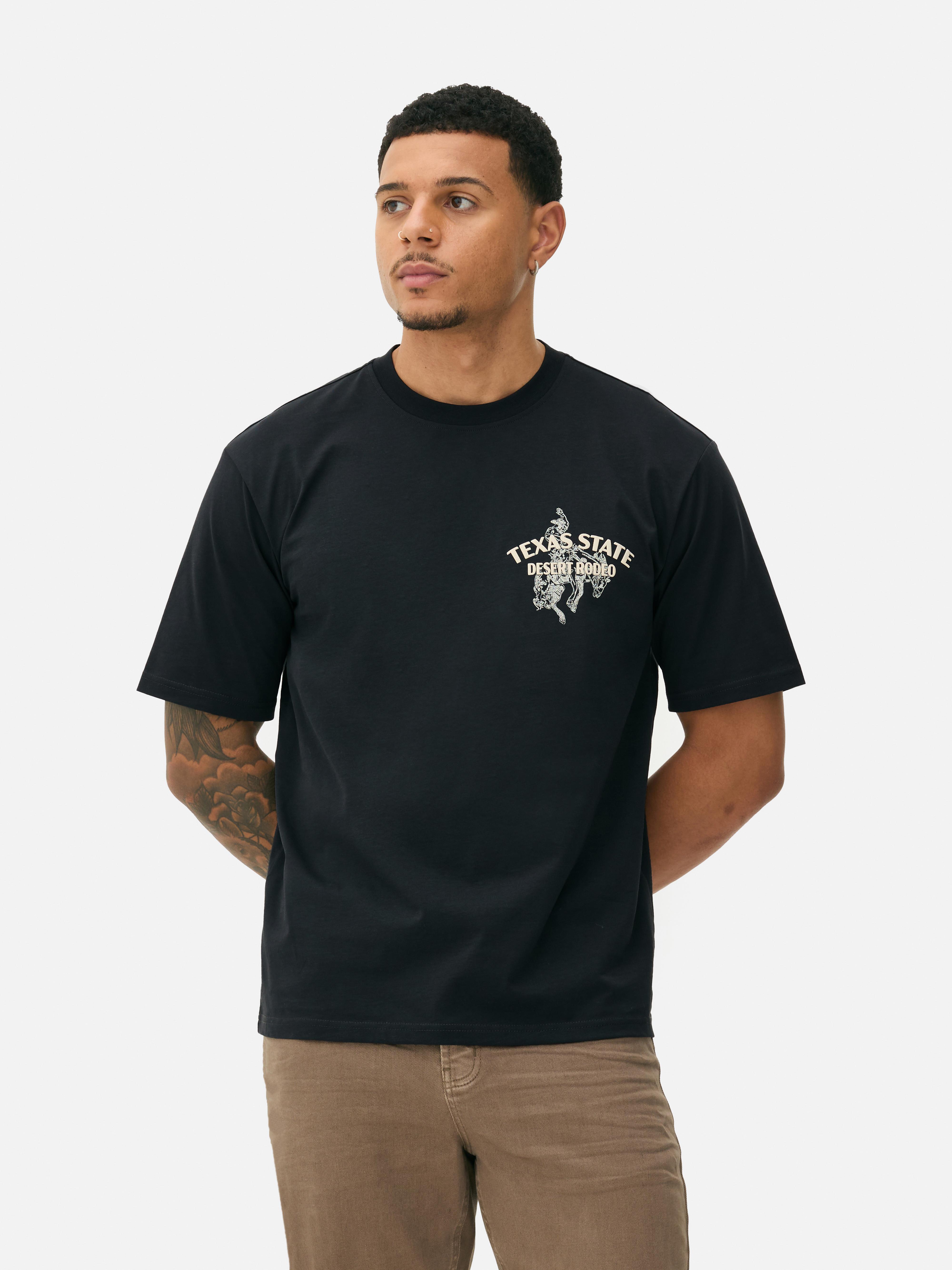 T-shirt with rodeo print Embrace the Wild West with this crew neck T-shirt with a rodeo print