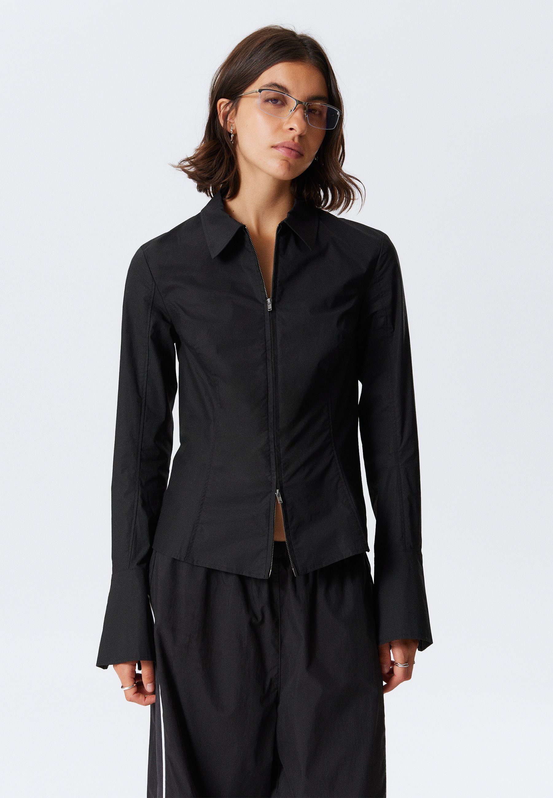 Doordeweekse ZIP-shirt - zwart