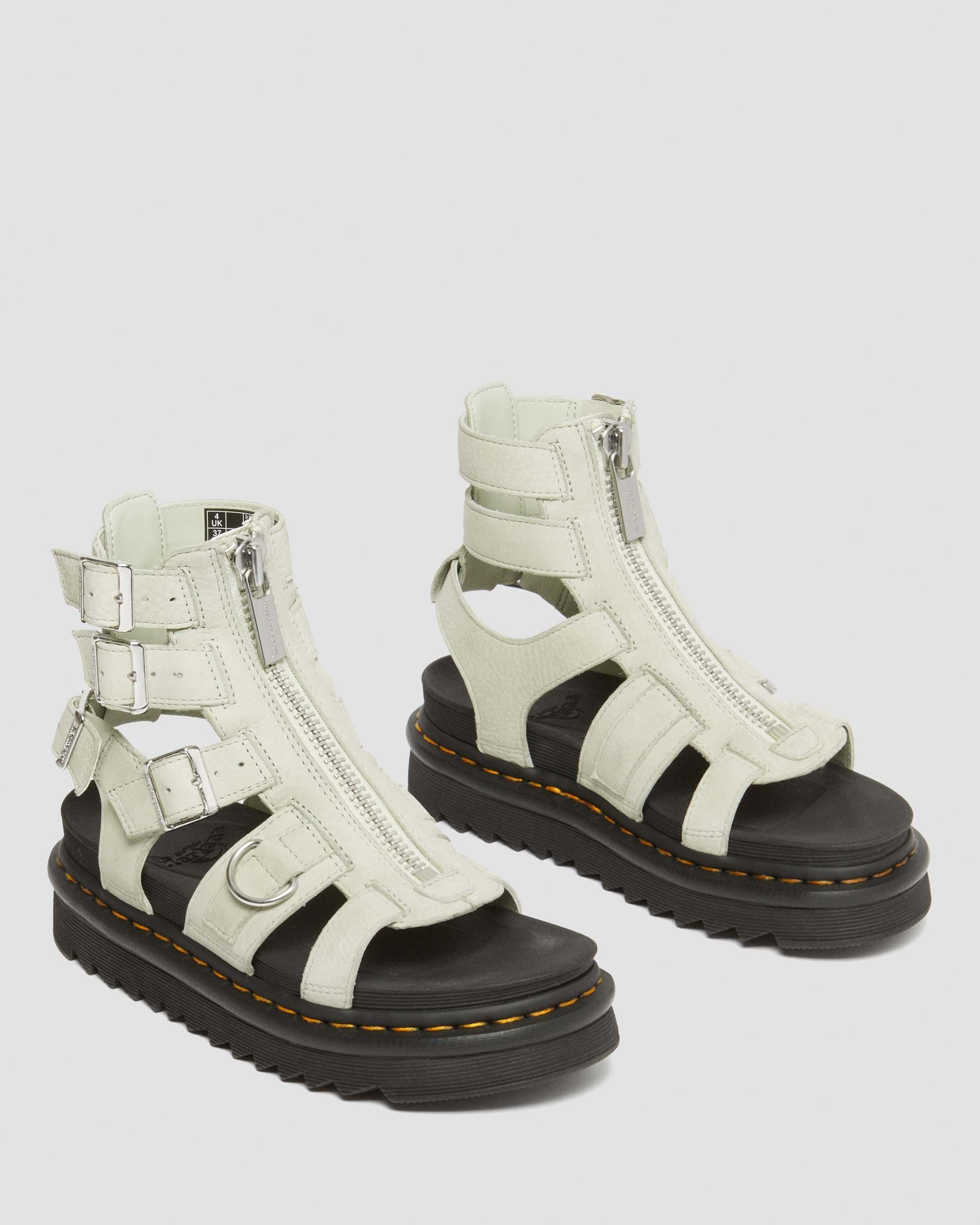 Olson Tumbled Nubuck Leder Gladiatorsandalen mit Reißverschluss