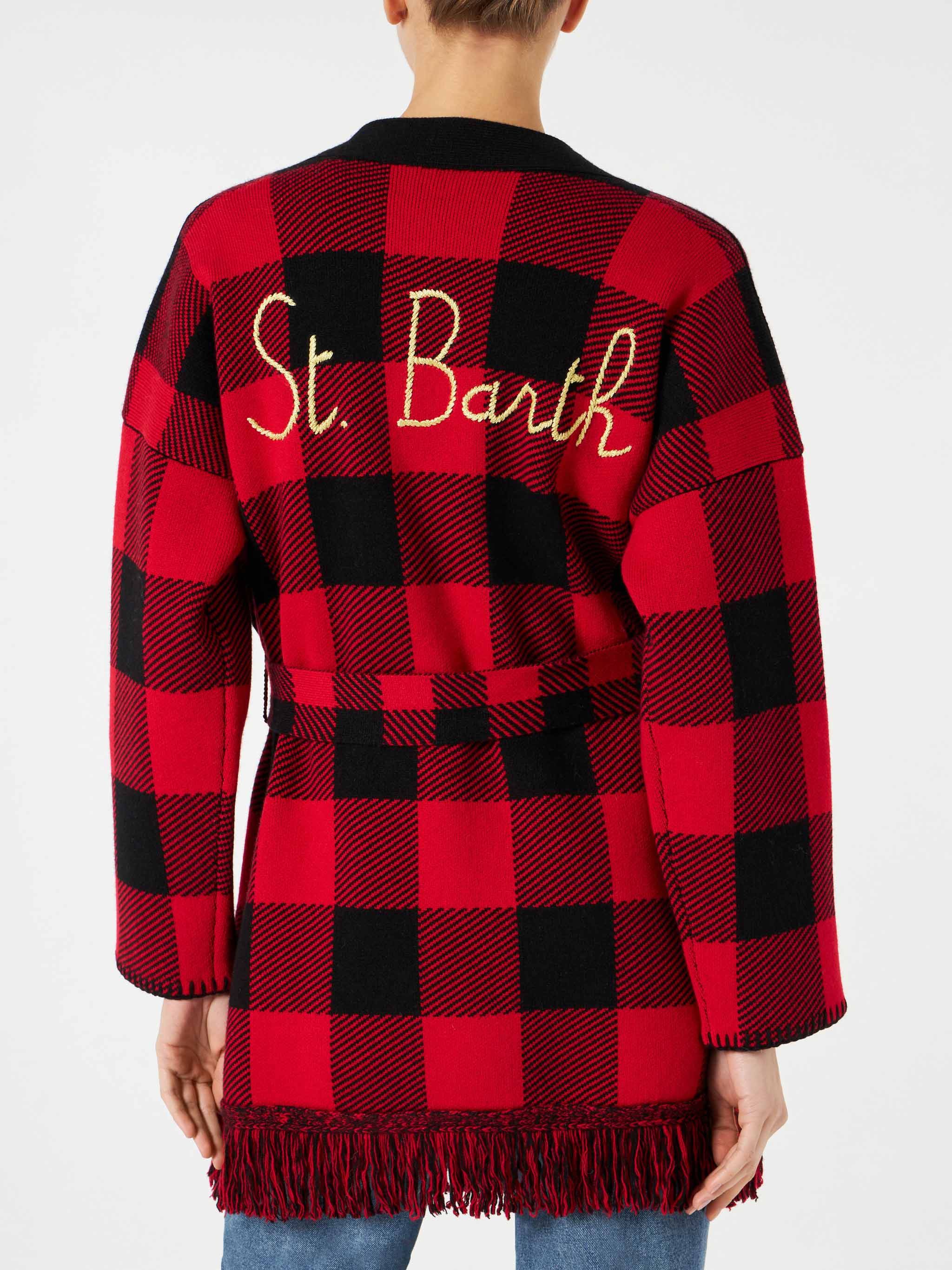 Ženski kaput s remenom i vezom St. Barth