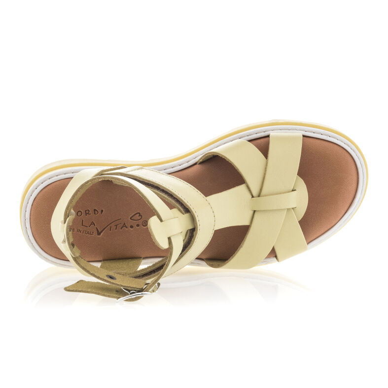 Sandalias amarillas para niña / Zapatos de punta abierta