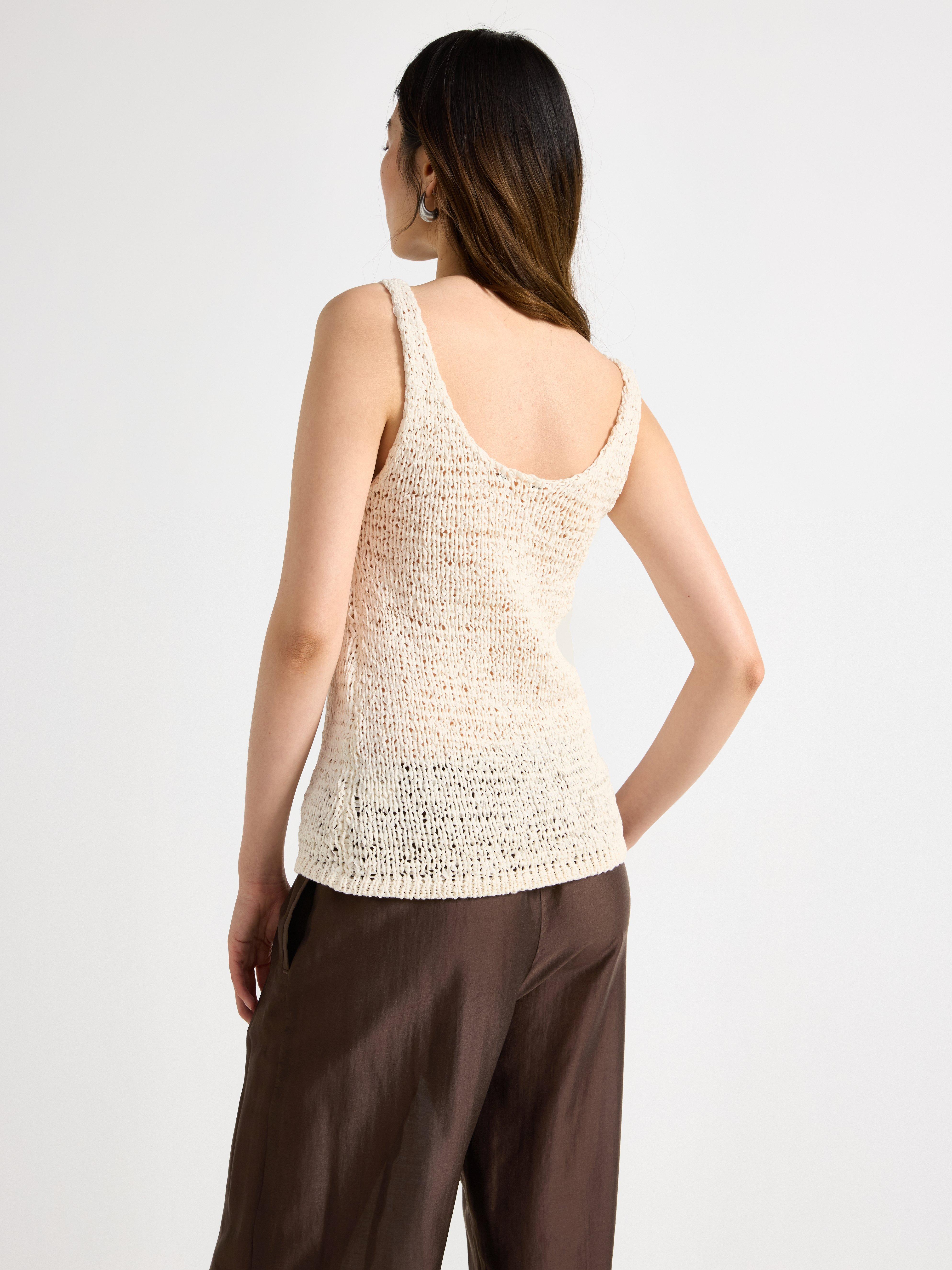 Stickat linho Off White