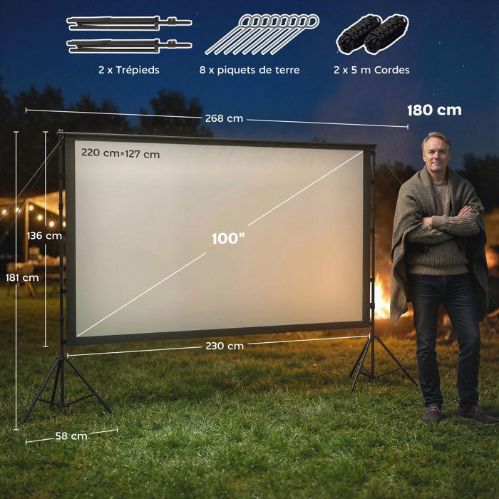 Pantalla de proyección - HOMCOM - 100