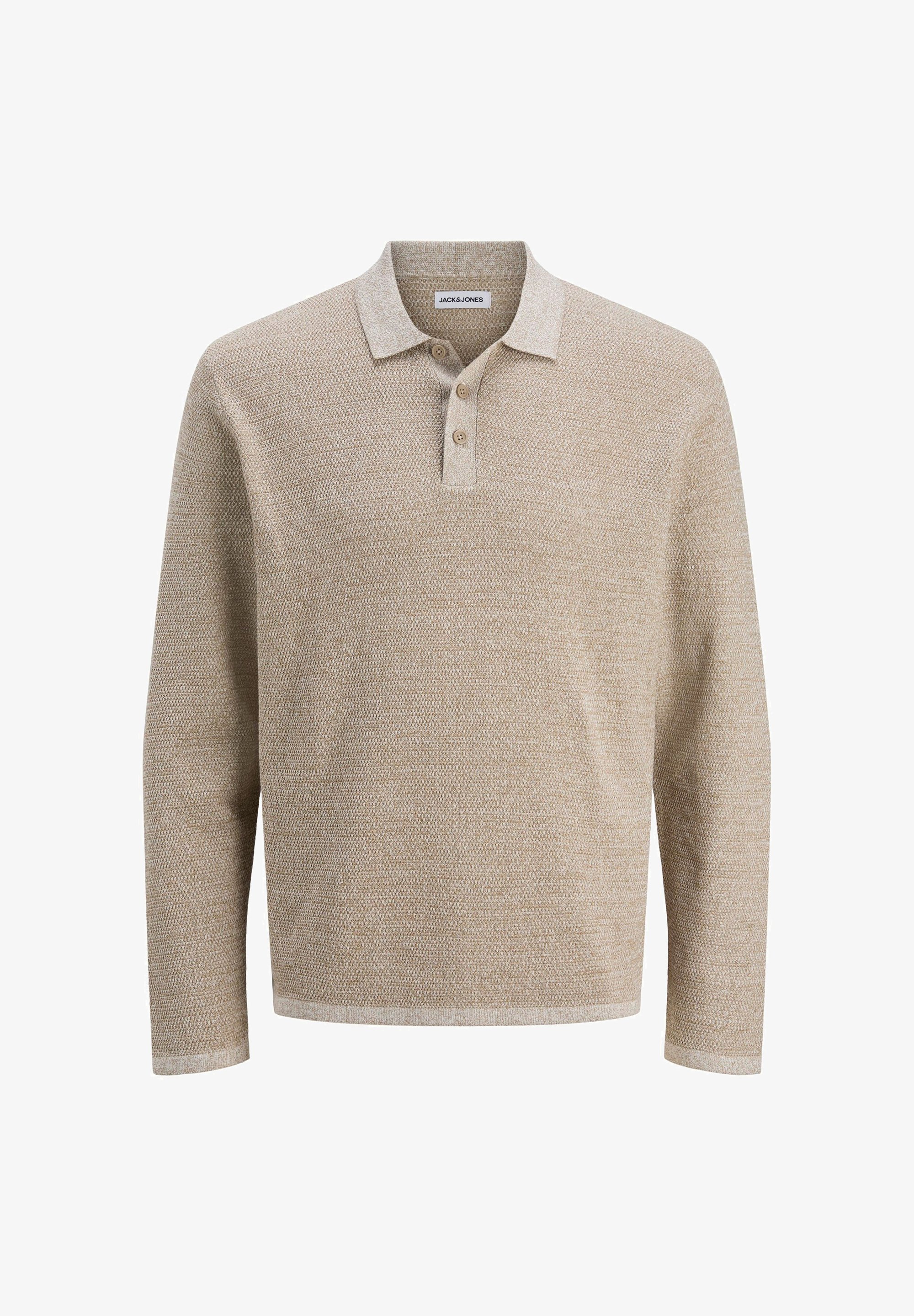 Jack & Jones JJEGEORGE LS SN - Poloshirt - korianderdetails met wit