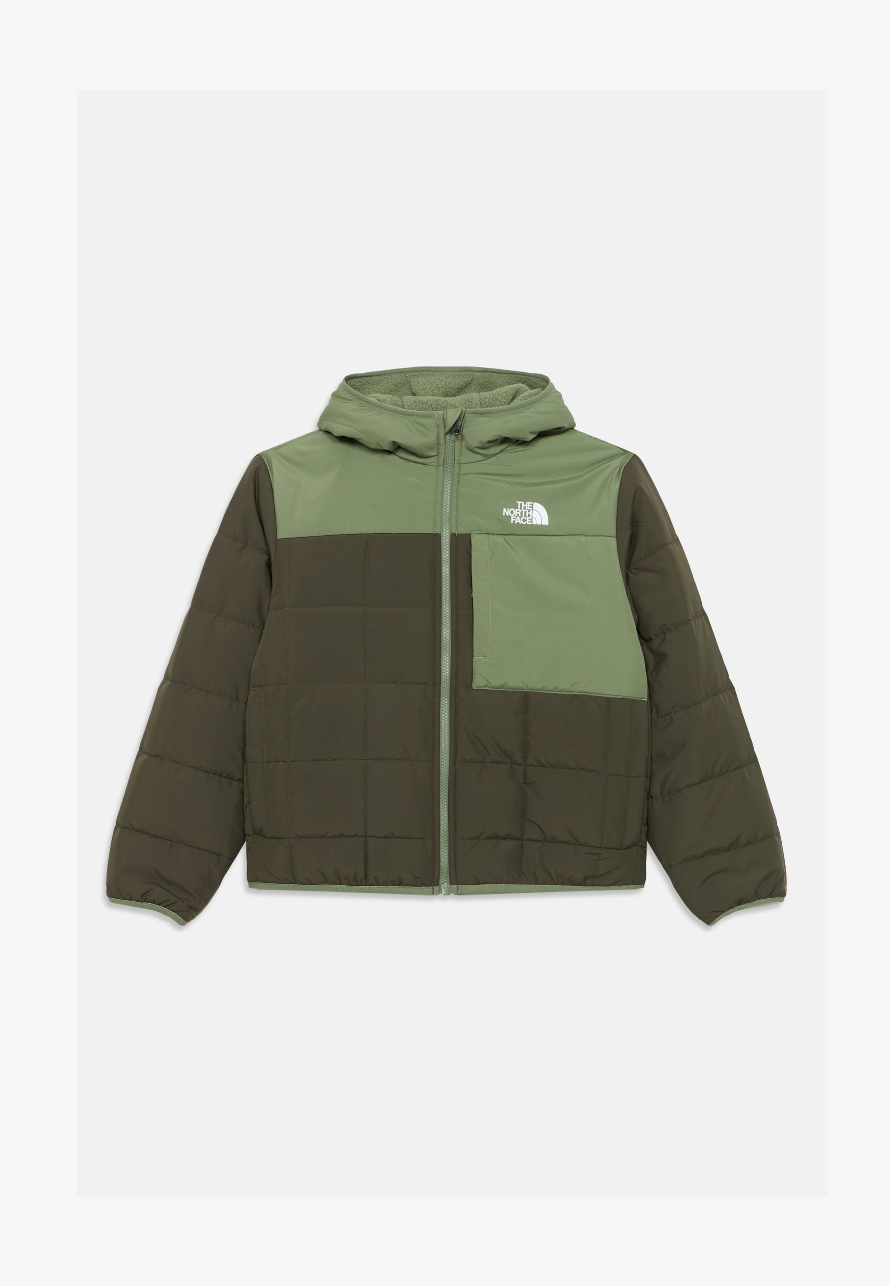 The North Face REVERSIBLE SHASTA HOODED JACKET UNISEX - Winterjas - nieuw taupegroen/bark mist