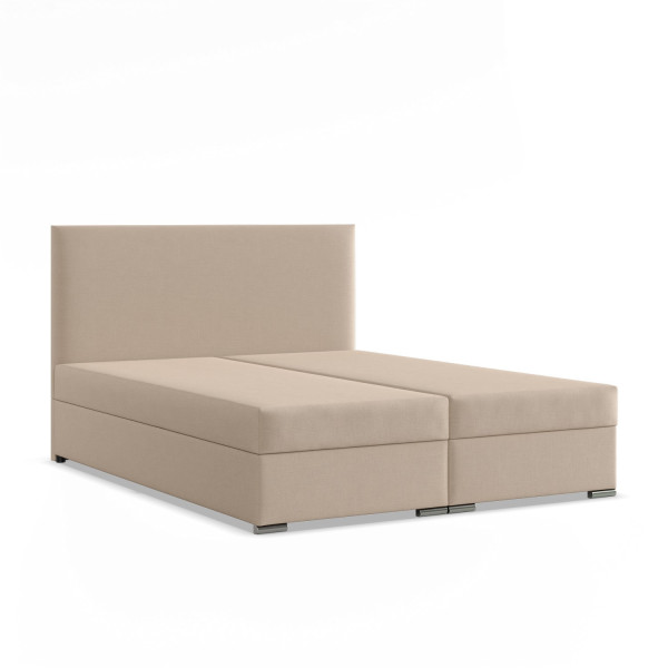 Łóżko kontynentalne 160x200 pojemnik na pościel, Beżowy