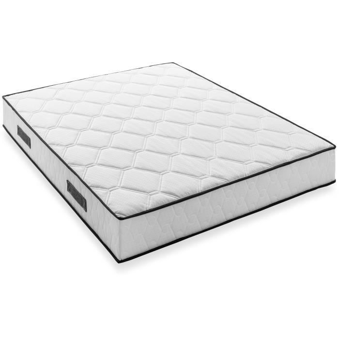 Conjunto de colchón y base de cama de 140 x 200 cm y 24 cm de altura - muelles ensacados - 7 zonas - reversible - fabricado en Bélgica - DEKO DREAM
