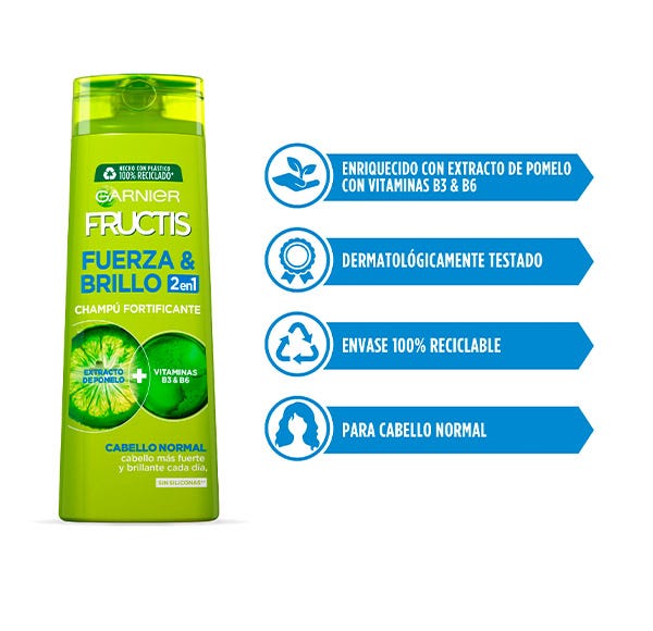 Fructis Styrke & Glans 2-i-1 Shampoo | 360 ml
