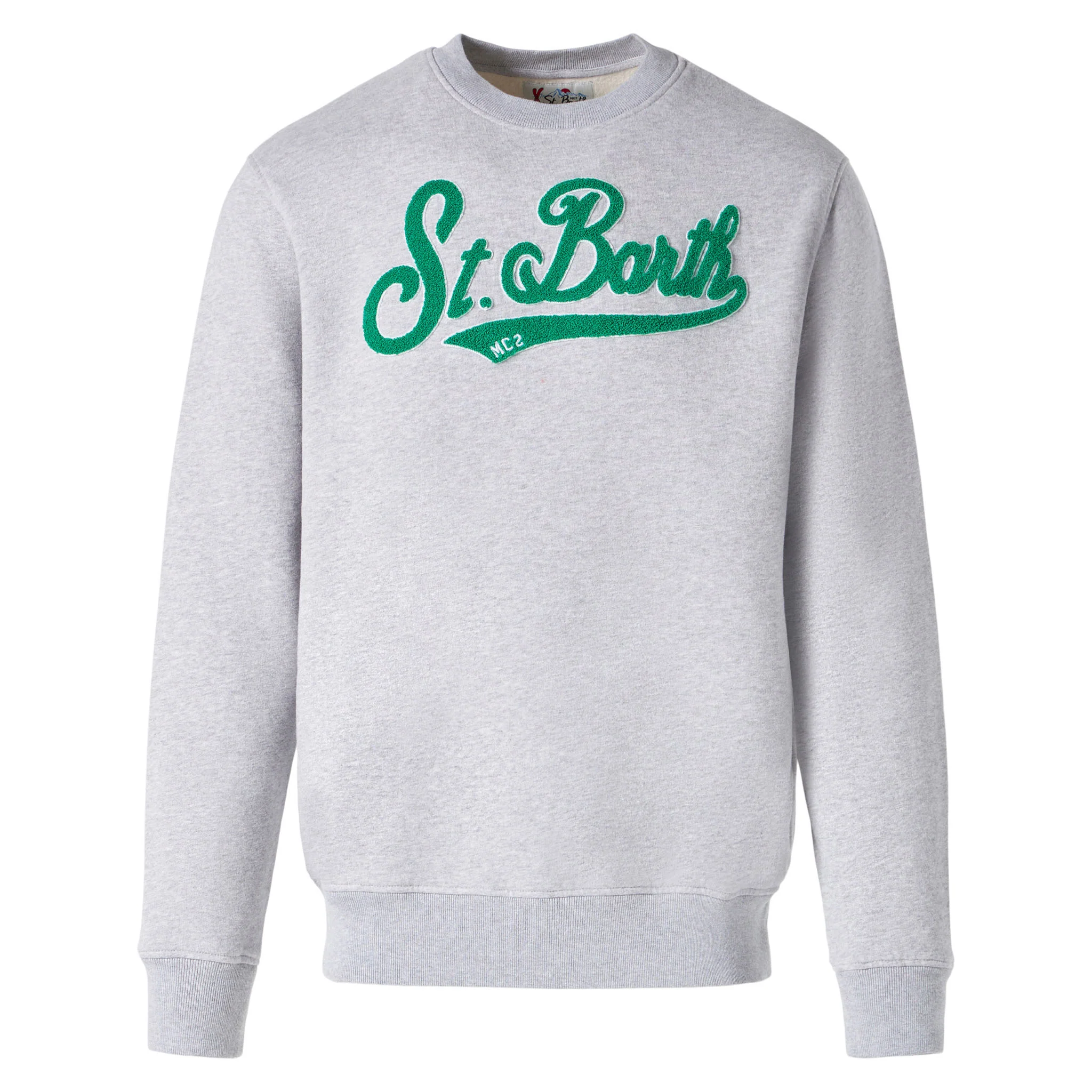 Sweatshirt met ronde hals voor heren met badstof logo