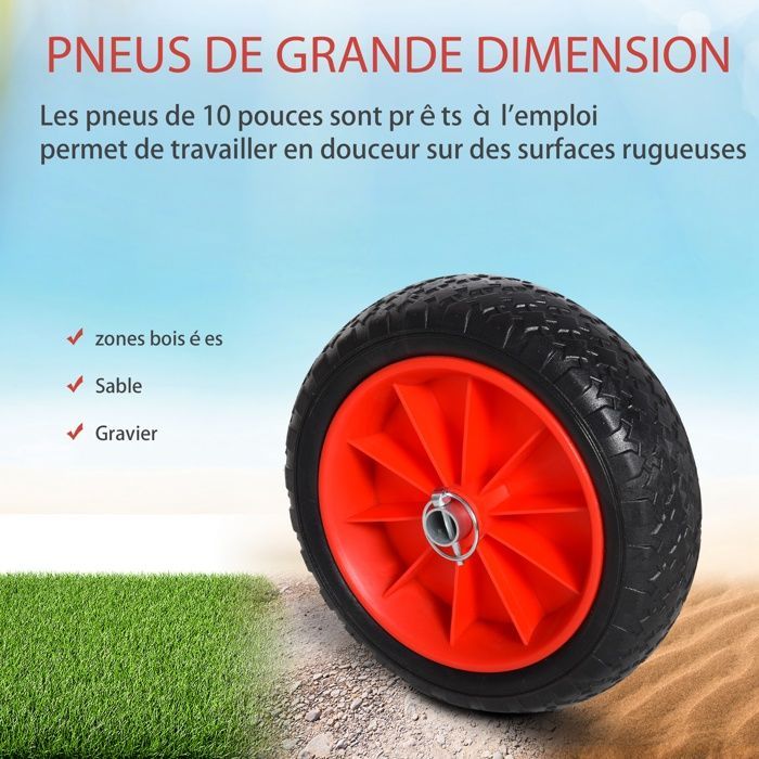 HOMCOM - Chariot de kayak - Aluminium - 70x40x42cm - Noir