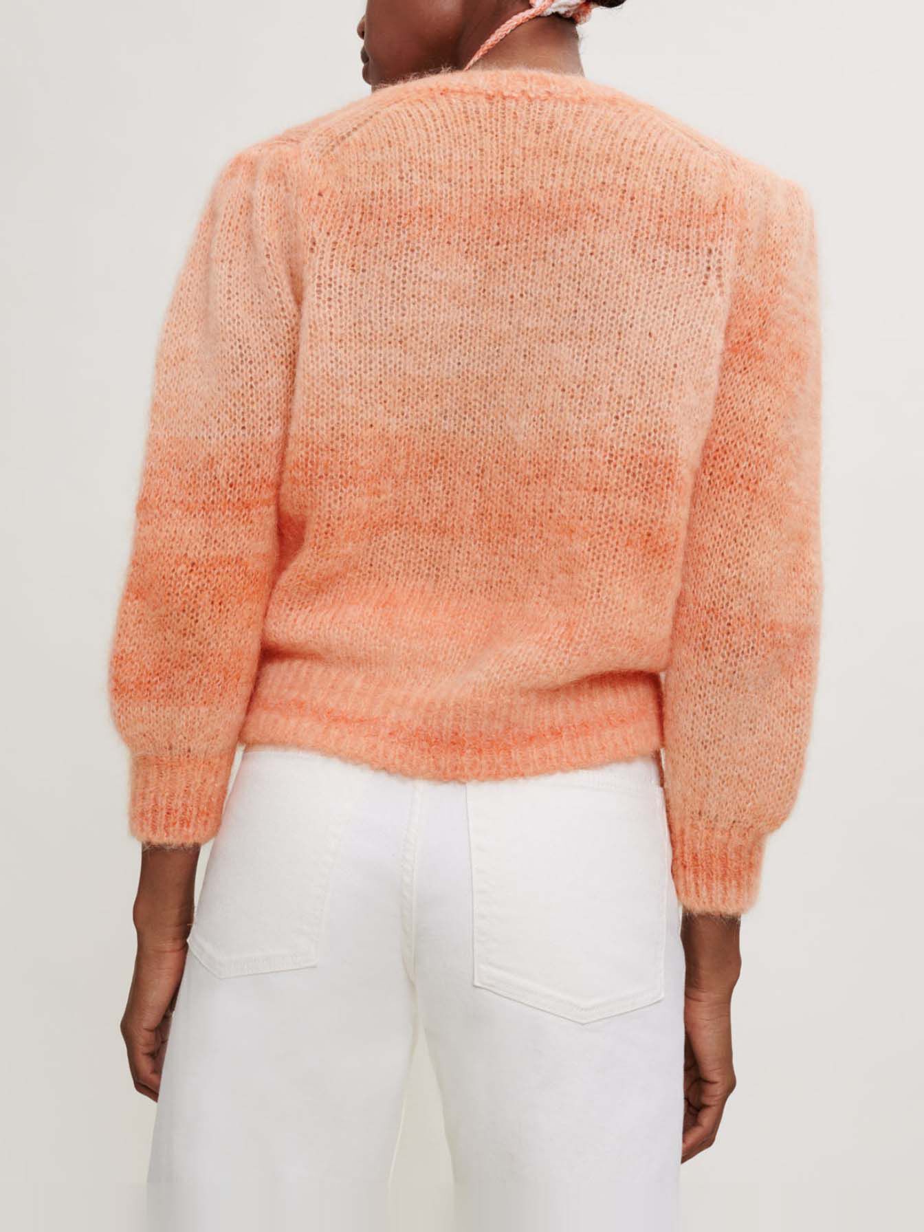 Bedrukt mohair vest - Oranje