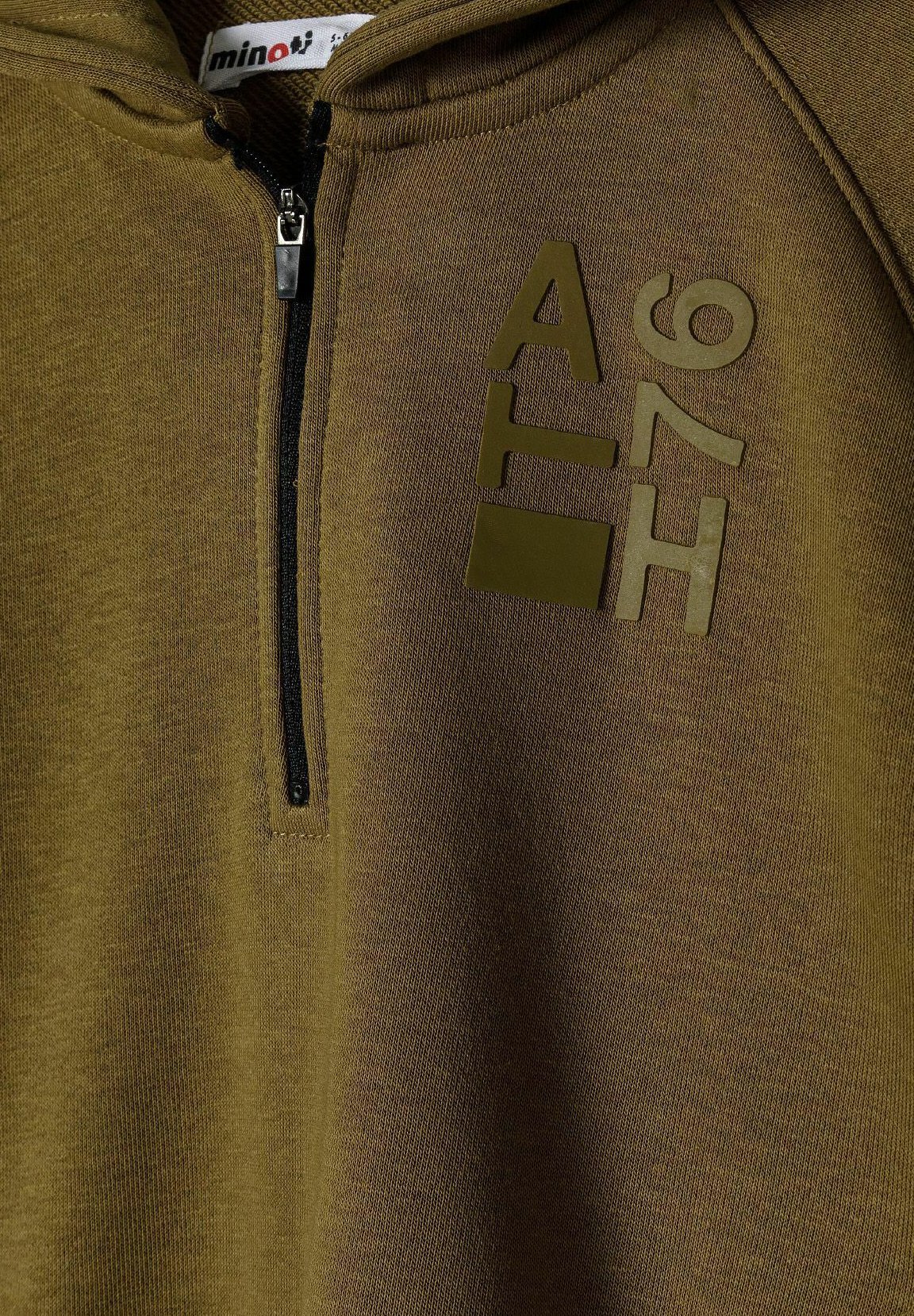 Completo felpa con cappuccio e pantaloni da jogging MINOTI con mezza zip - ocra