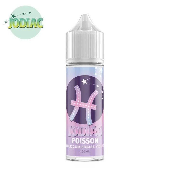 Vis e-liquid (kauwgom, aardbei, viooltje) Jodiac 100ml + 4 boosters