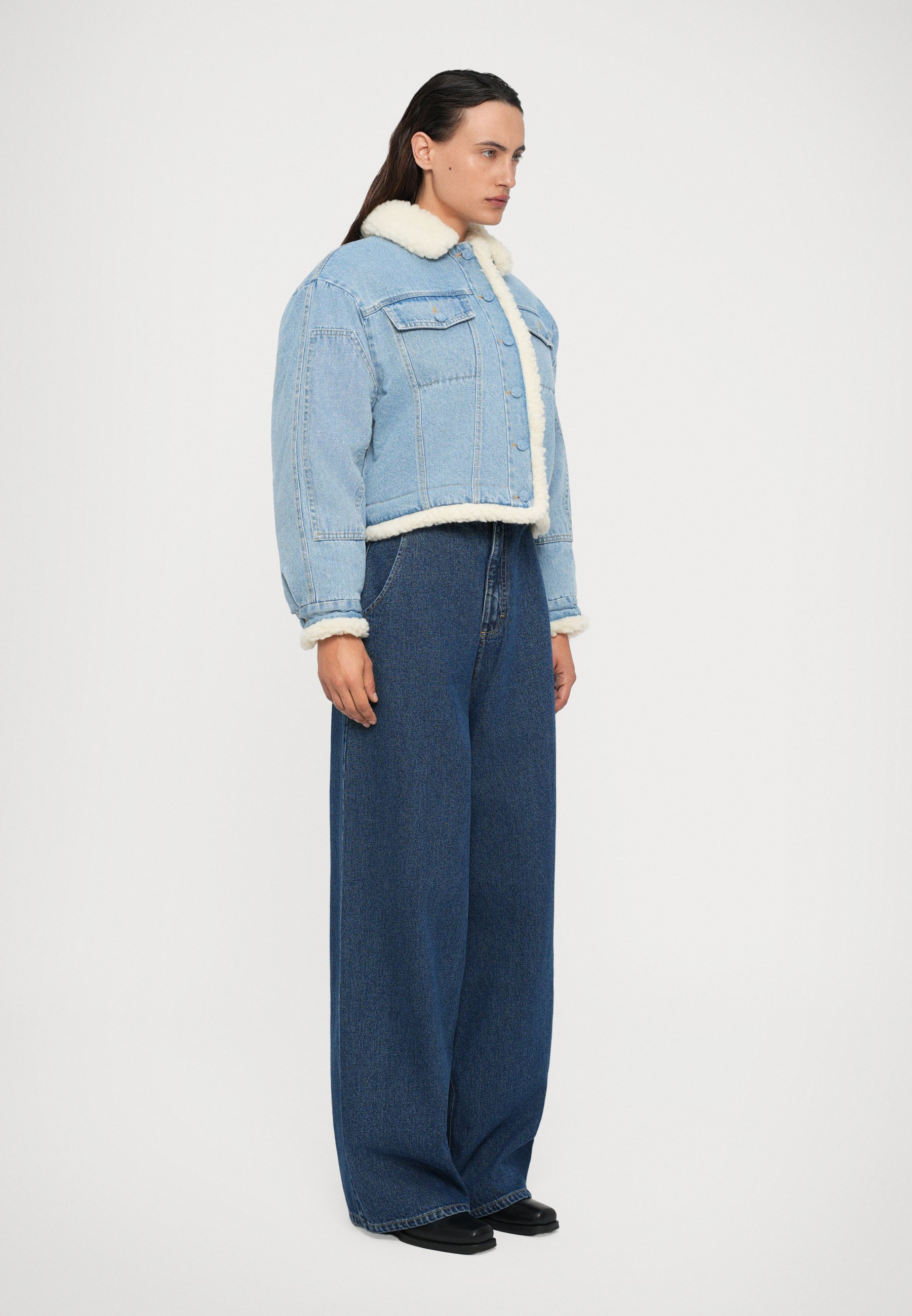 Jaqueta de inverno dupla face Ksenia Schnaider - Jaqueta jeans - azul claro