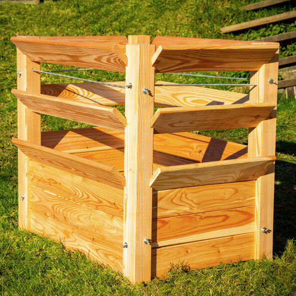 Larch wood raised garden bed Premium XL Natural, 91 x 66 x 73 cm