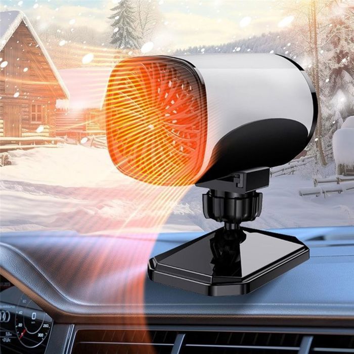 Chauffe Voiture Portable 12V 150W 2 en 1 Ventilateur De Refroidissement avec Base à 360 pour Voitures camions SUV Taxis