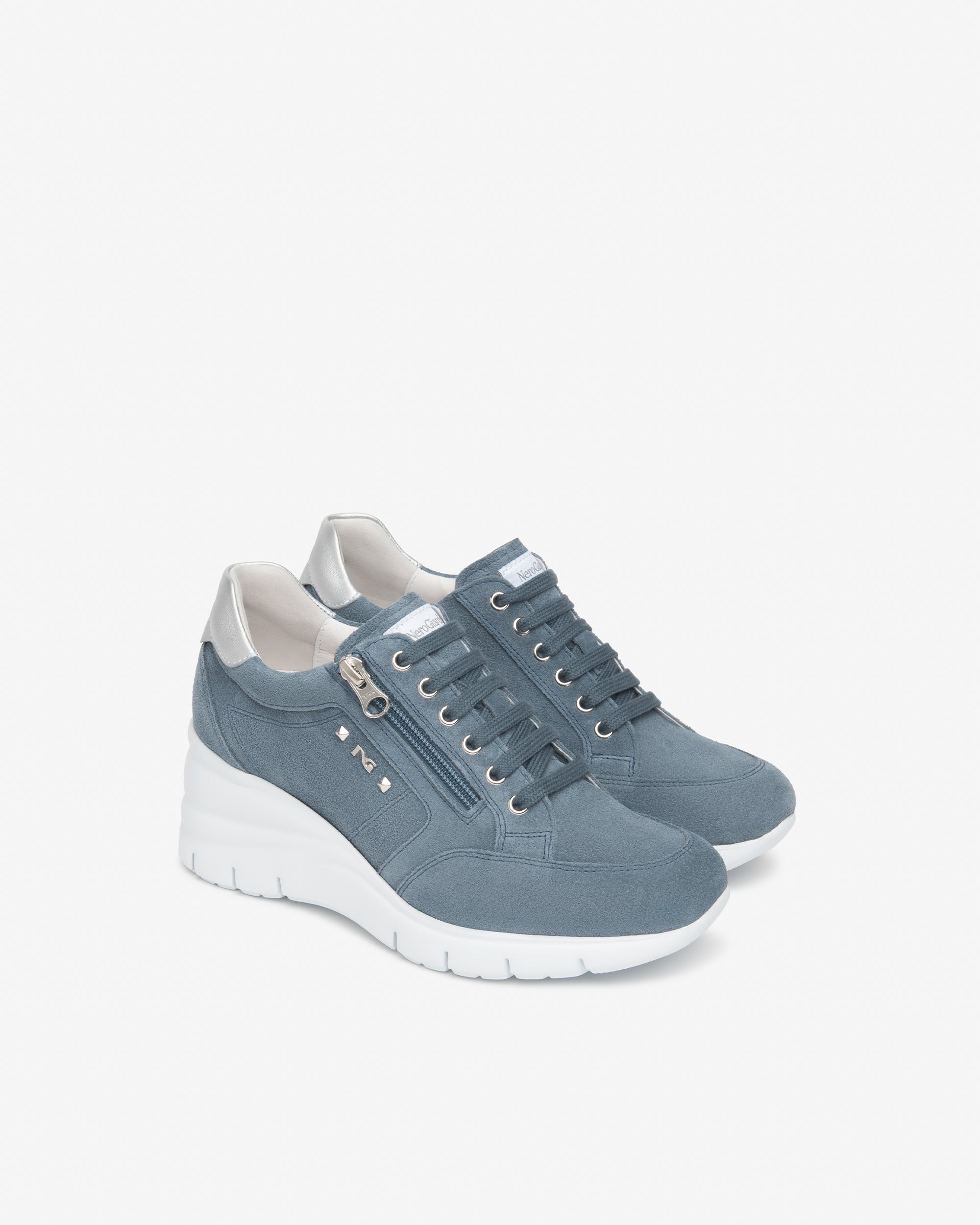  Damen-Sneaker aus Wildleder und Leder