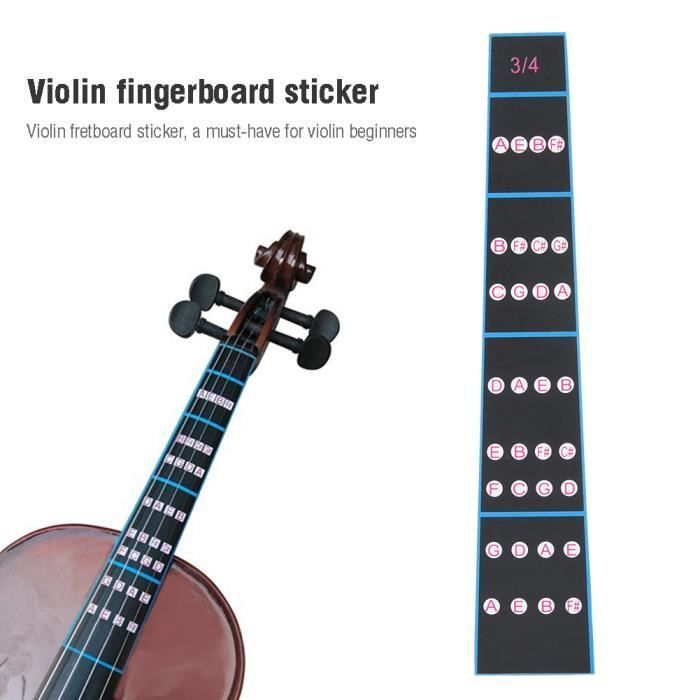 Adesivo per il manico del violino - TBEST - Guida alla diteggiatura senza tasti - Bianco - Per bambini - Violino acustico