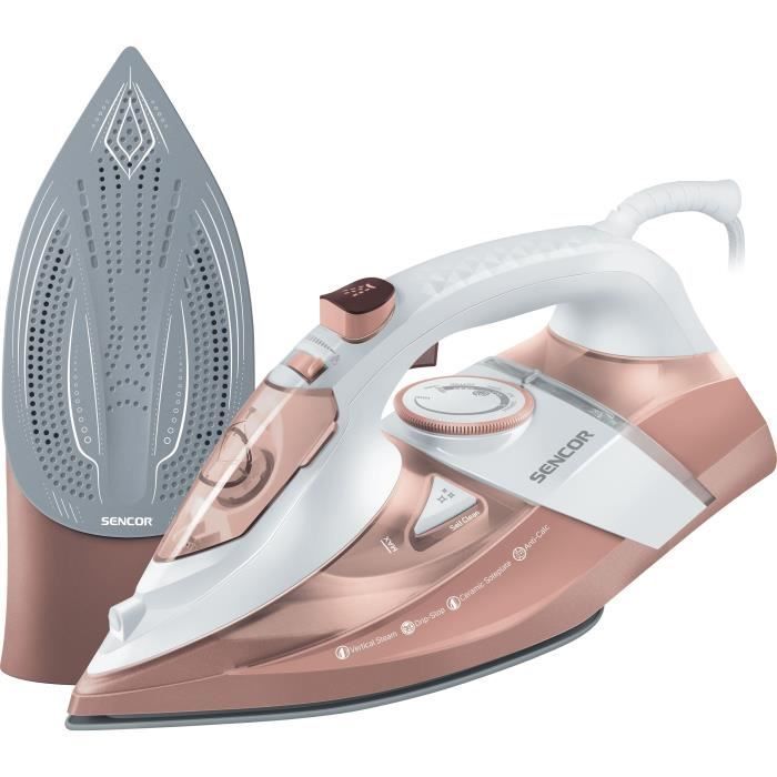 Ferro a vapor - SENCOR - SSI 8300RS - 3200 W - 350 ml - 45 g/min - Branco/Rosa