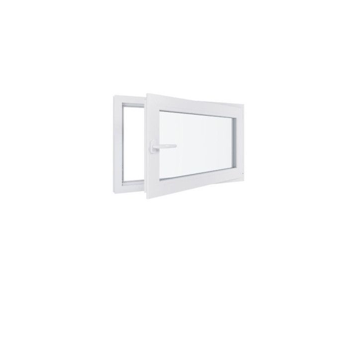 Ventana de PVC - Ancho x Alto 1100 x 600 mm - Triple acristalamiento - Color blanco - Manilla izquierda