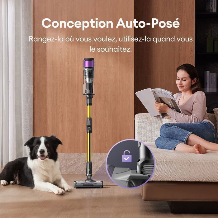 Aspirapolvere senza fili Ultenic UW20 – Potente 600W – 60 min – Batteria rimovibile – Tubo pieghevole – GreenEye