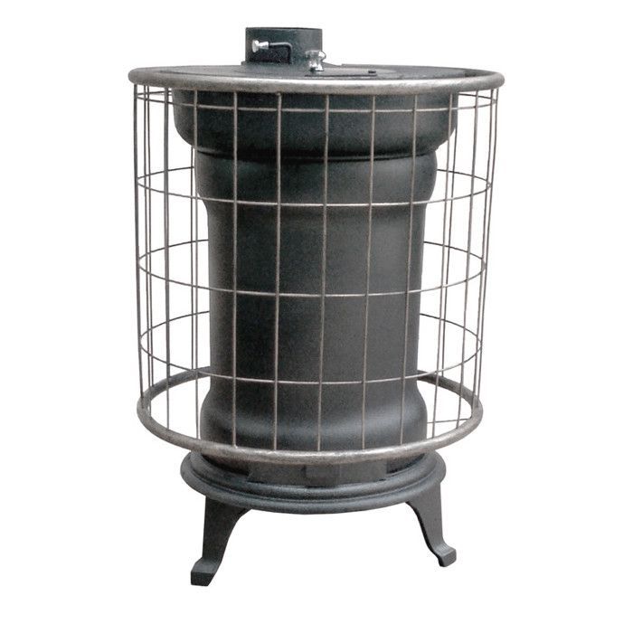 Poêle à Bois d’Extérieur Rustique – Fonte, 13.05 kW, Ø120 mm, Chauffage 190 m³