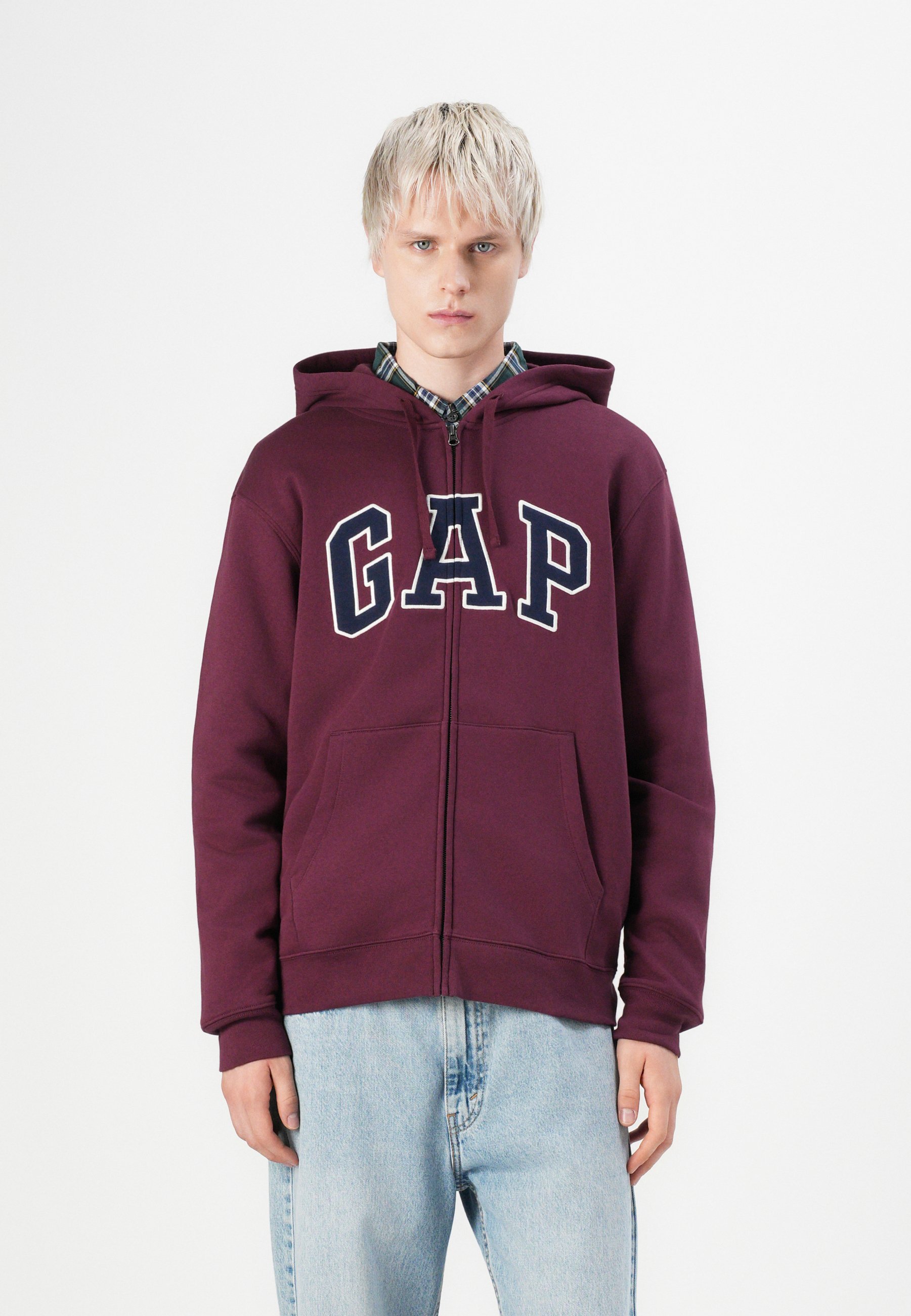 GAP HERITAGE LOGO - Moletom com zíper - vermelho toscano