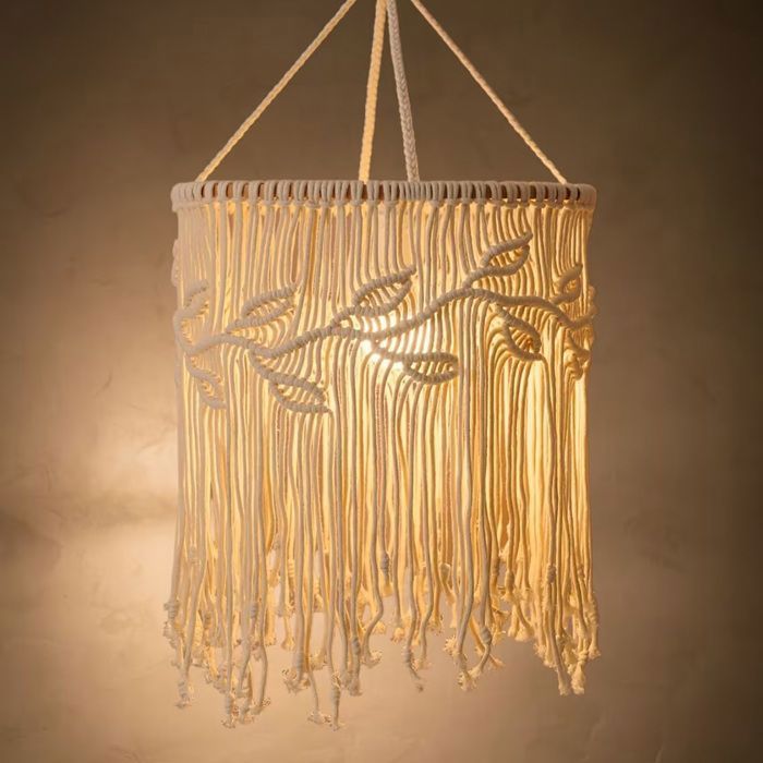 Abat-Jour de Plafond Convenant Tricoté Raccord Abat-Jour de Plafond Salutemeuble Abat-Jour Pendentif Lumière Plafonnier Suspendu
