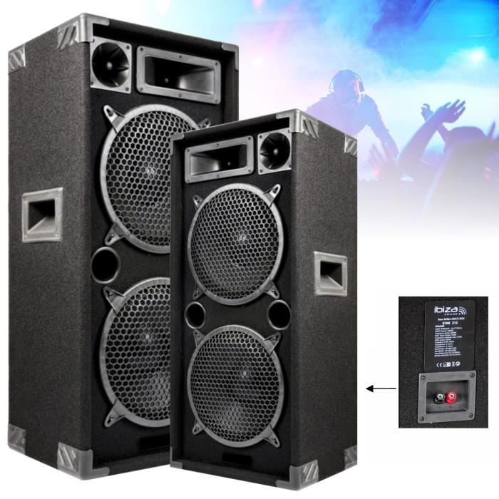 DJ PACK SONO 2000 including 2 SPEAKERS 1000 + 1 PA AMPLIFIER + HP CABLE + PC CABLE PA DJ SONO LED LIGHT sport mix