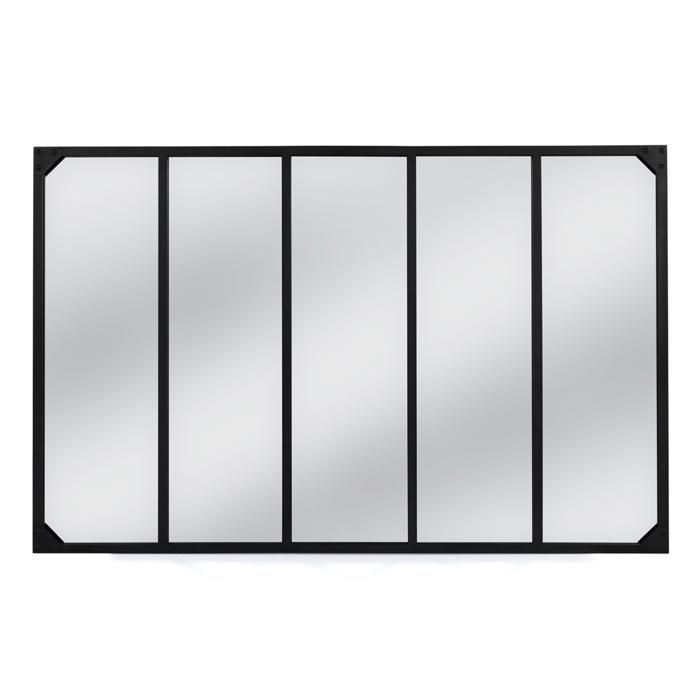 IDMARKET Miroir verrière 5 bandes design industriel 140x84 cm