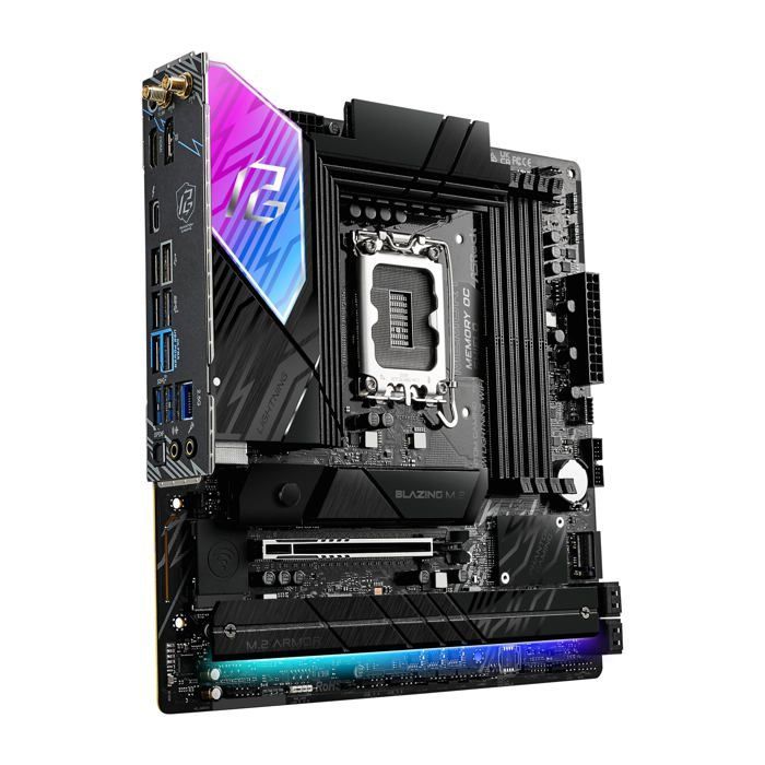 Scheda madre - ASRock - Phantom Gaming B860M Lightning WiFi - Micro ATX - Intel LGA 1851 - 64 GB di RAM