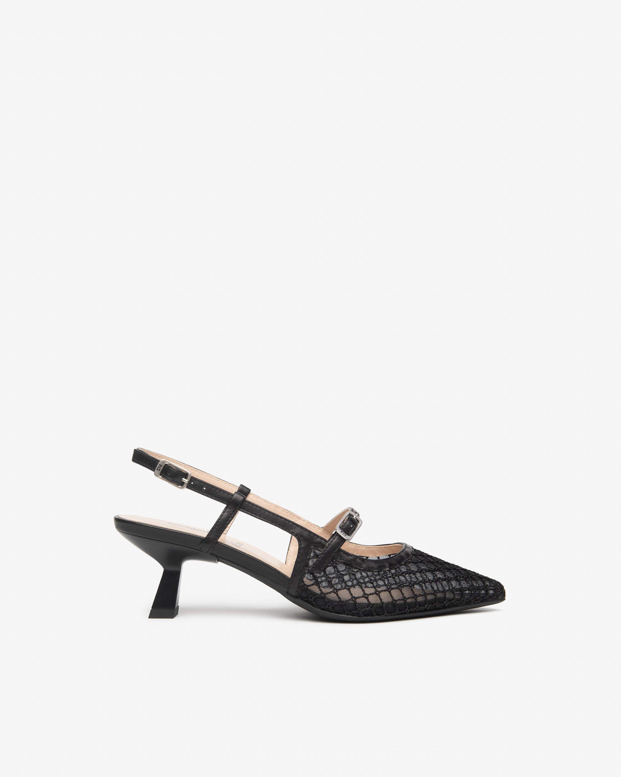  Damen-Slingback aus Leder und Canvas