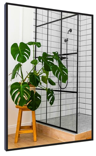 Lustro 40x60Cm W Czarnej Ramie Aluminiowej Loft Bez Oświetlenia Loftowe