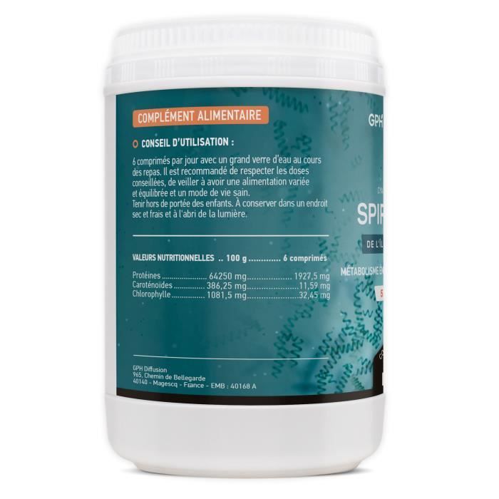 Spirulina Orgânica - 500 mg - 1200 comprimidos