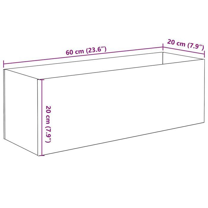 Aquarium en verre - vidaXL - 60x20x20 cm - Blanc - Rectangulaire - Utilisation intérieure et extérieure - Bords doux
