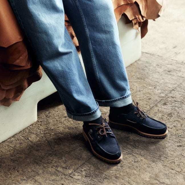 Scarpa da Barca Timberland® C.F. Stead™ Indigo                Suede Handsewn 3-Eye da Uomo in blu scuro