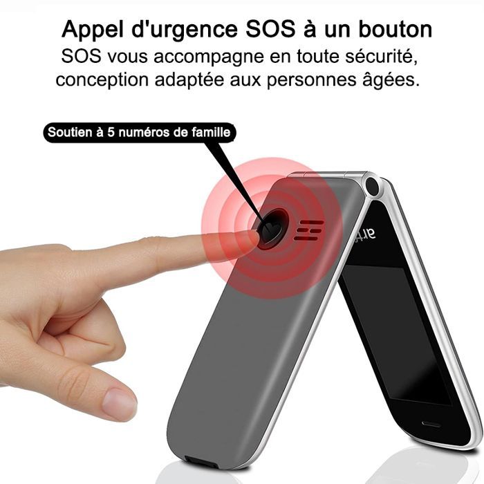 artfone 4G Telephone Portable Senior à Clapet écran 2.4