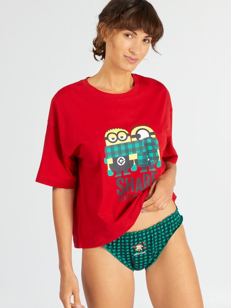 Conjunto de camiseta y calzoncillos de 'Minions' - ROJO