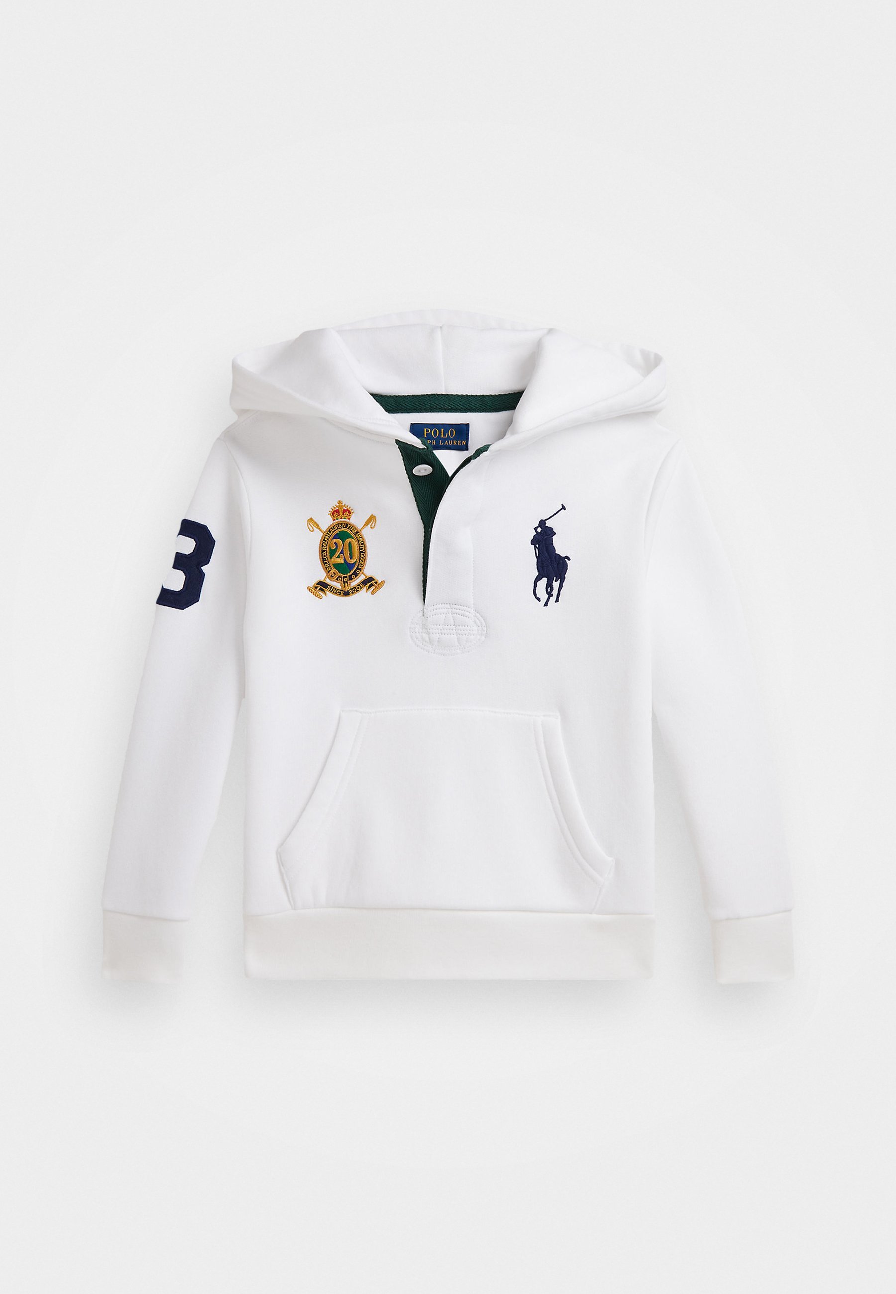 Polo Ralph Lauren BIG PONY 20TH ANNIVERSARY CREST HOODIE - Džemperis ar kapuci - balts