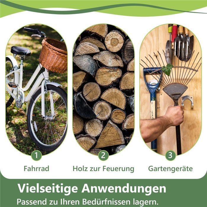 Tuinhuisje voor fietsen 305x296x233cm, buitenopbergtent donkergrijs, stevig, waterdicht voor gereedschap en kamperen