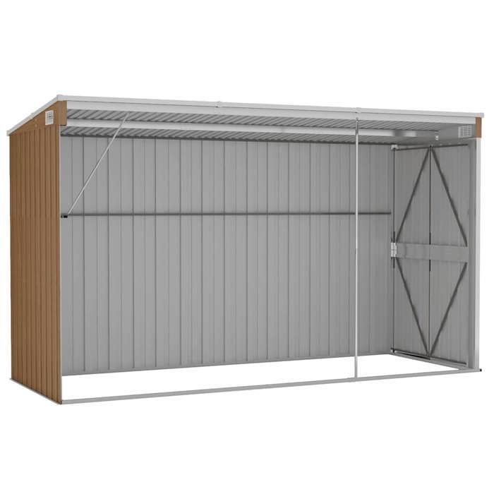vidaXL Abri de Jardin Mural Abri de Rangement d'Outils Rangement d'Equipement de Jardin Extérieur Marron 118x288x178 cm 316228