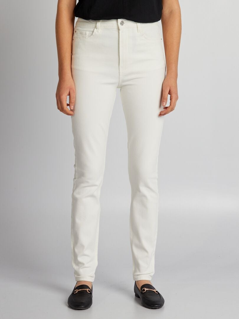 Calça jeans skinny de cintura alta - L28 - BRANCA