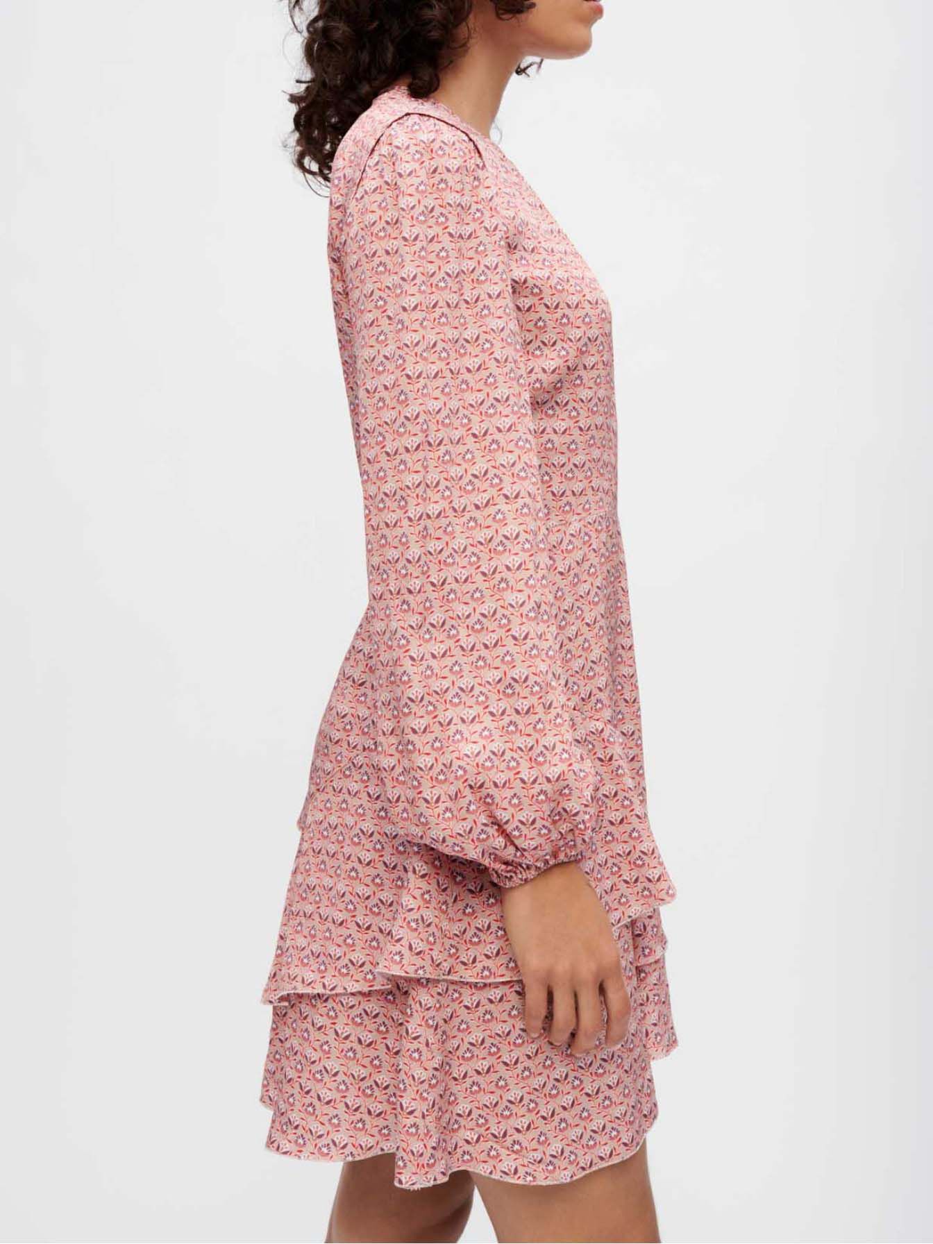 Rochie din viscoză imprimată - Mini fleurs rose