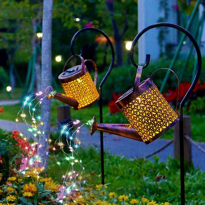Regadera solar con luz - TTLIFE - Impermeable - 60 LED - Decoración de jardín - Estilo retro