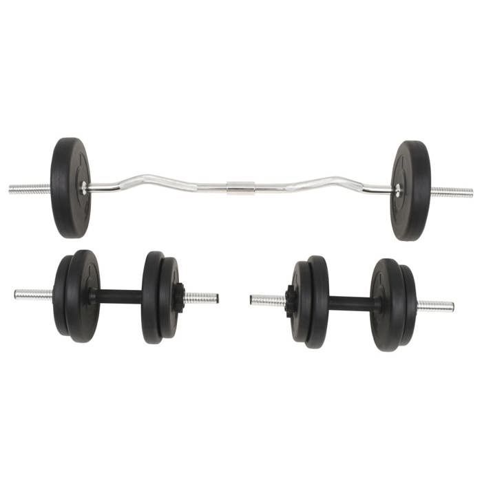 Juego de mancuernas vidaXL, barras de 30 kg, entrenamiento con pesas 91400