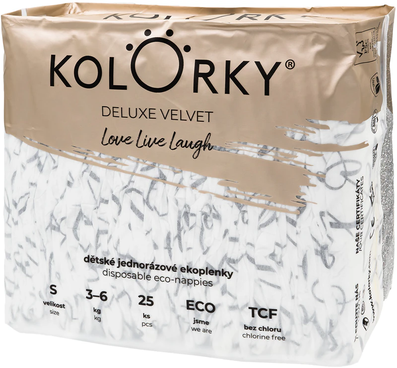 Fraldas descartáveis ecológicas Kolorky Deluxe Velvet Love Live Laugh