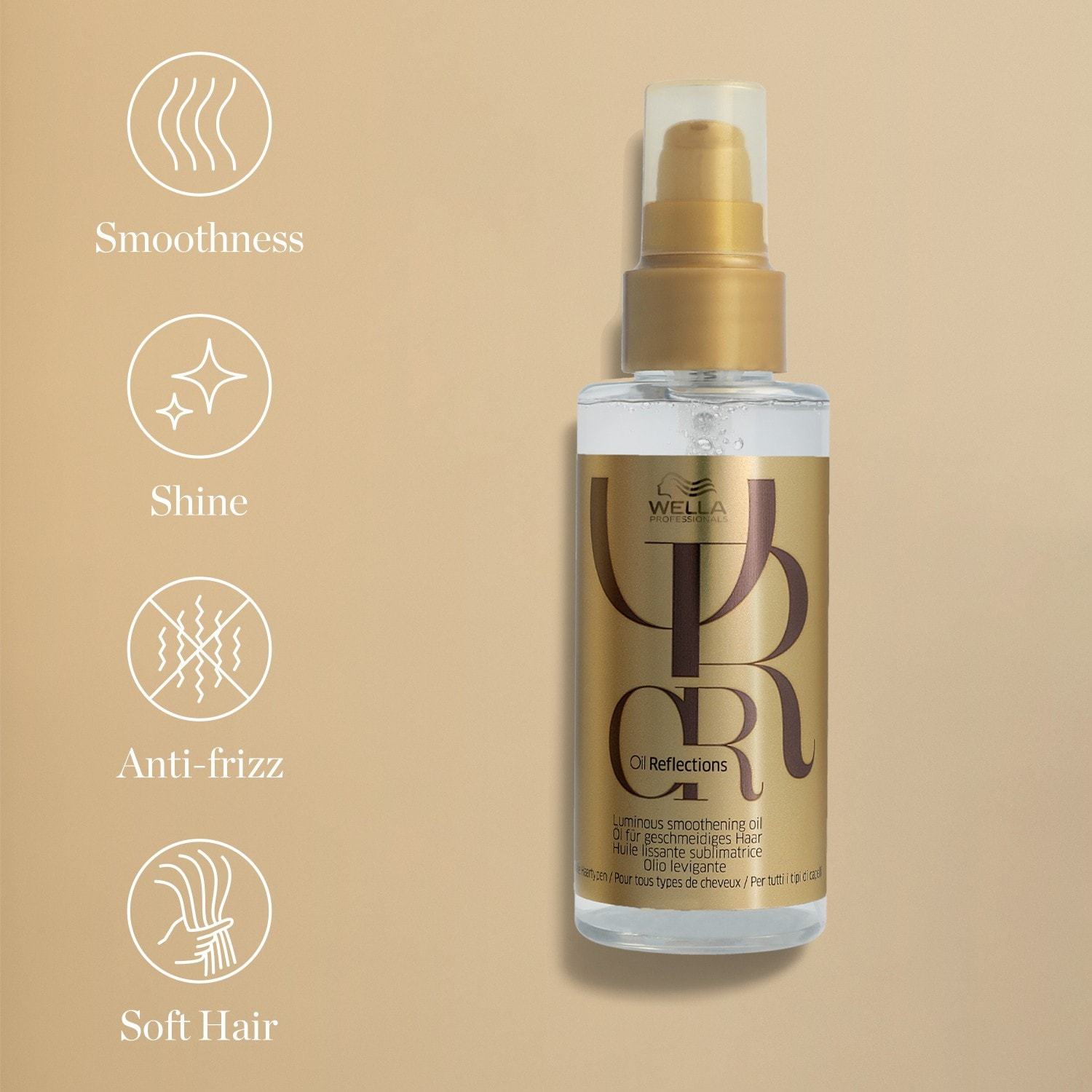„Wella Professionals“ plaukų aliejus „Oil Reflections“ švytintis lyginamasis aliejus, 100 ml