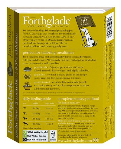 Forthglade Just Grain-Free Natural Wet Dog Food - Alleen Kip